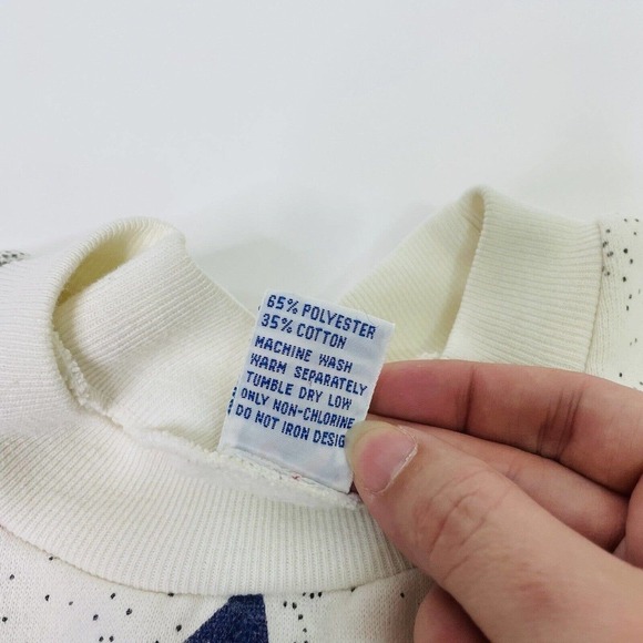 Vintage Converse Chucks Rare All Over Print Star Pullover Sweatshirt Medium - Picture 5 of 12